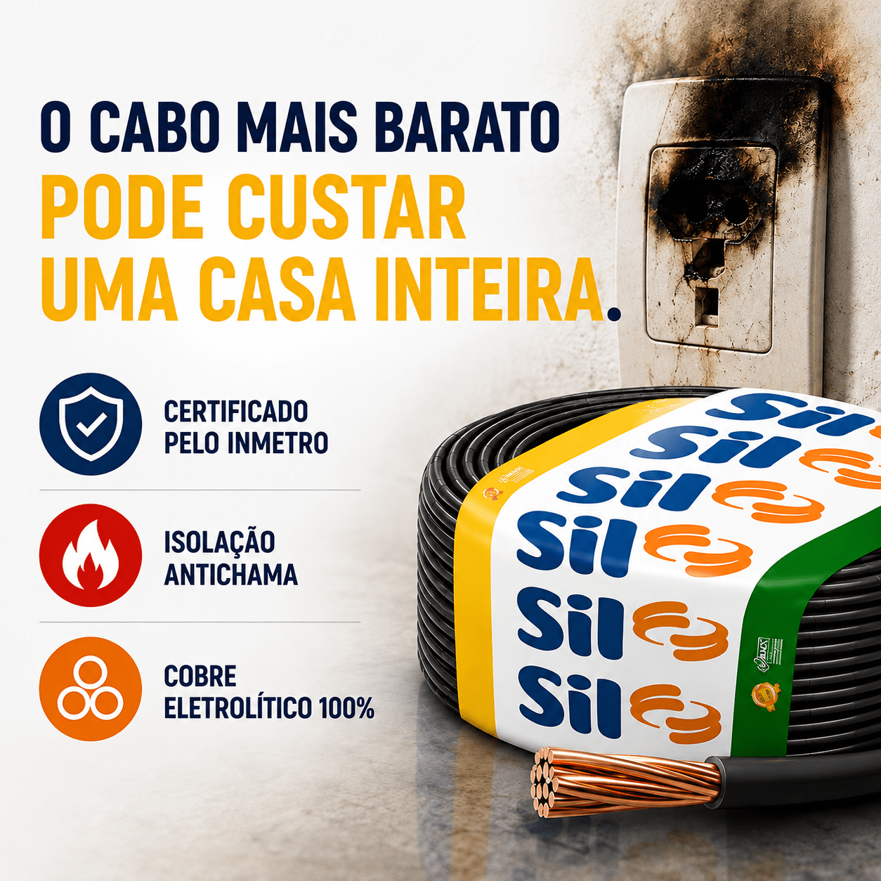 Cabo Flexivel 750V 2,5mm² Antichama - Pr ...